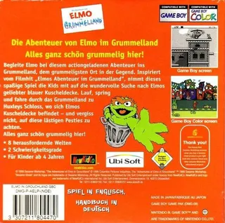 Les Aventures d'Elmo à Grouchland dos