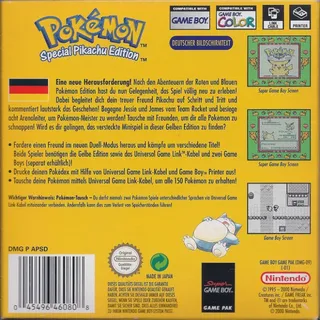 Pokémon version jaune : édition spéciale Pikachu dos