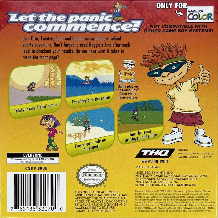 Rocket Power : La Glisse de l'Extrême - Dos