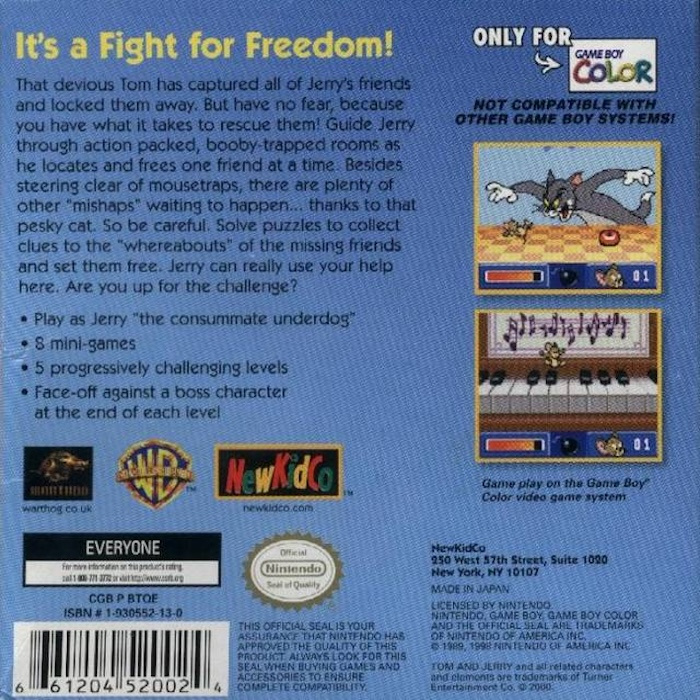 Tom et Jerry : La Souris Contre-Attaque - Dos