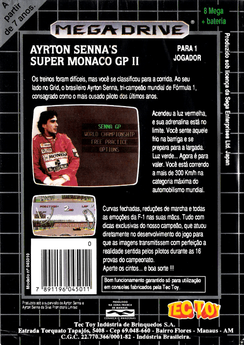 Ayrton Senna's Super Monaco GP II - Dos