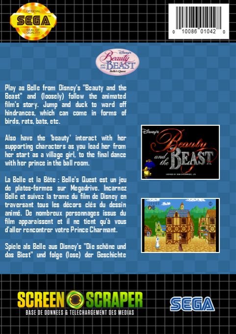 Beauty and the Beast : Belle's Quest - Dos