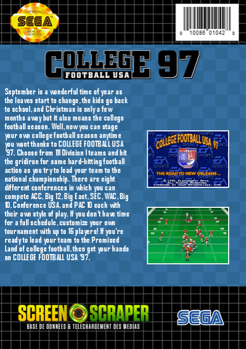 College Football USA 96 - Dos