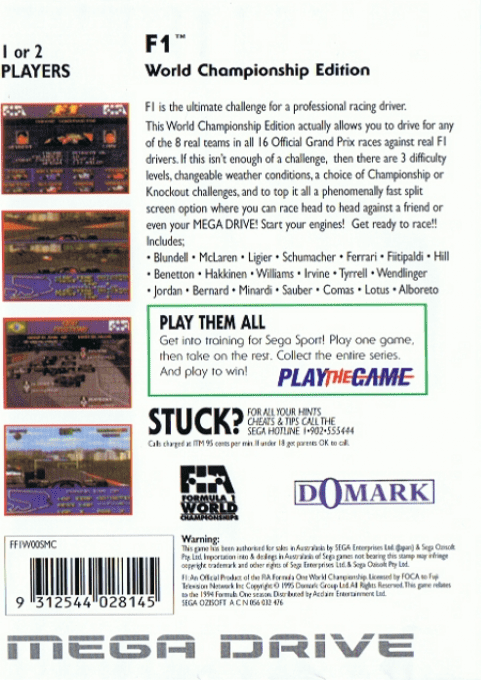 F1 - World Championship Edition - Dos