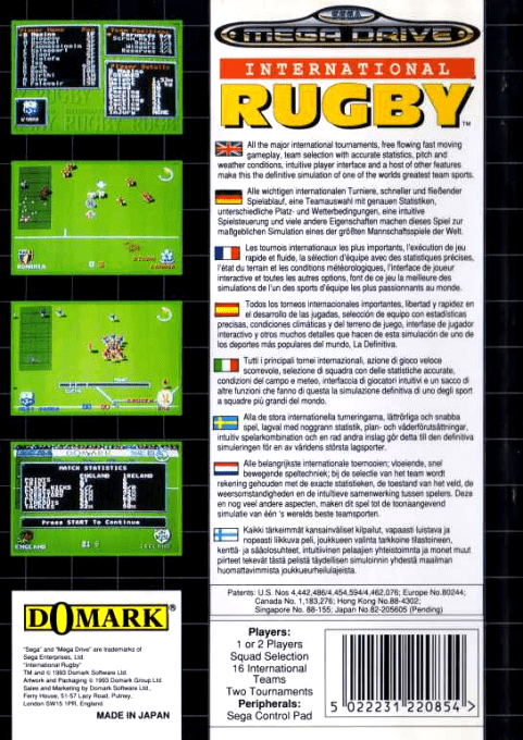 International Rugby - Dos