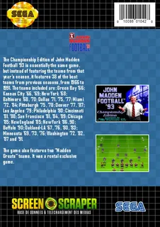 John Madden Football : Championship Edition dos