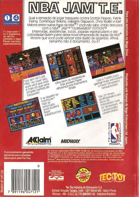 NBA Jam Tournament Edition - Dos