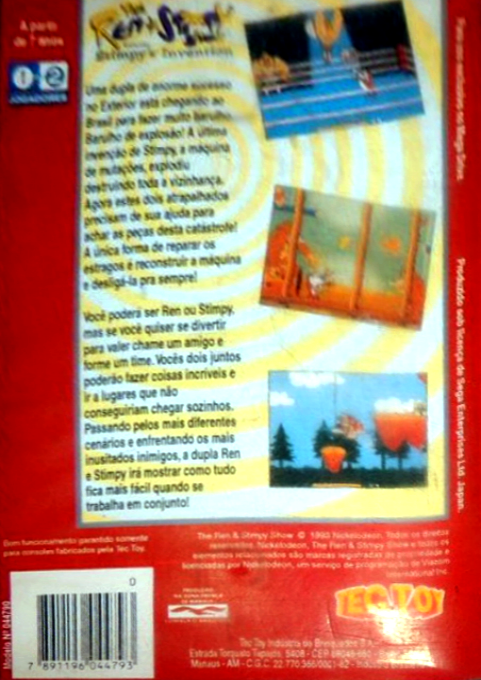 Ren et Stimpy : L'Invention de Stimpy - Dos