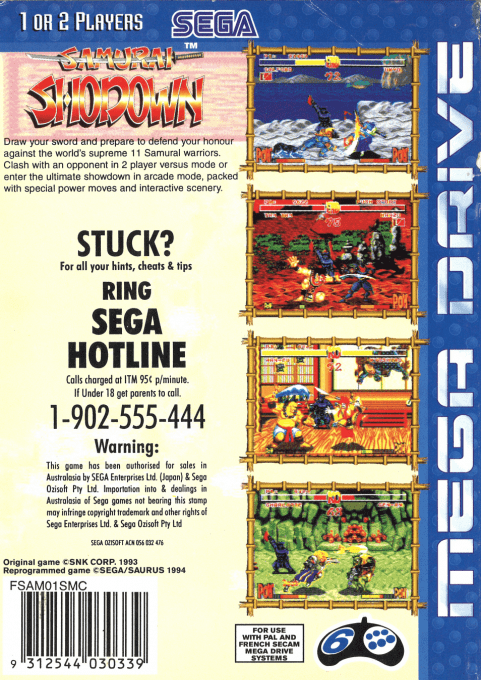 Samurai Shodown - Dos