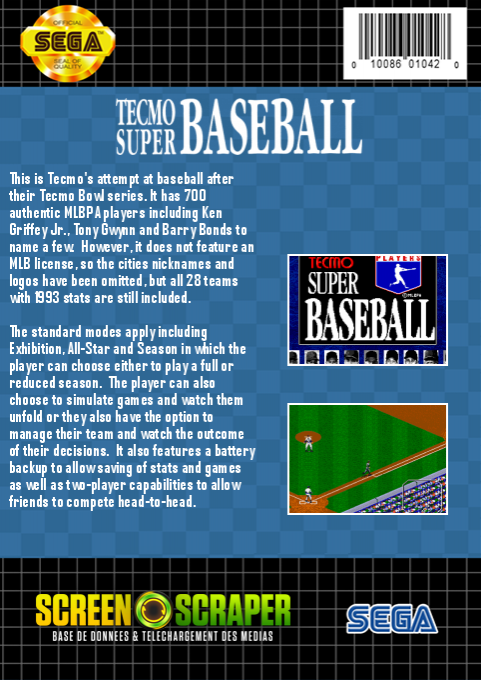 Tecmo Super Baseball - Dos