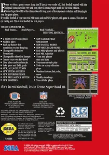 Tecmo Super Bowl III : Final Edition dos