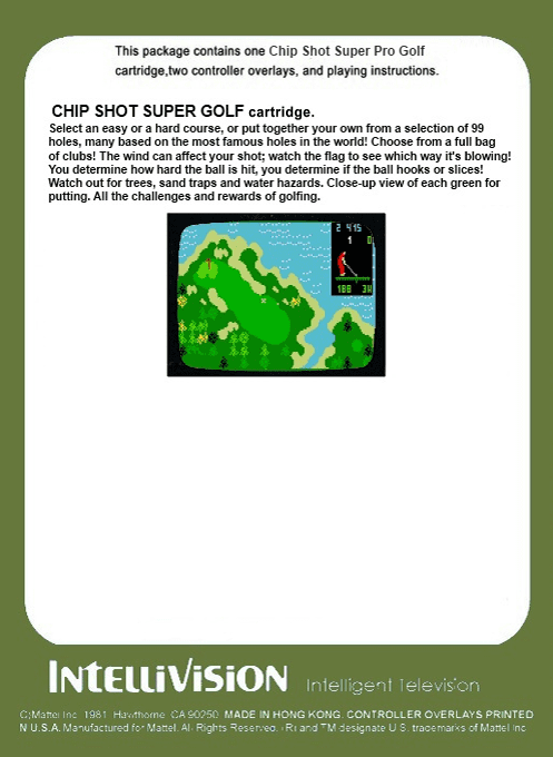 Chip Shot: Super Pro Golf - Dos