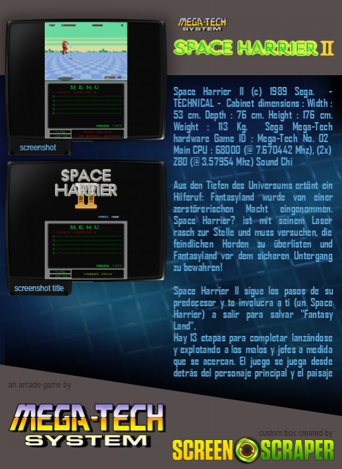 Space Harrier II (mega-tech) dos