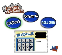 TV Board Games 3-in-1: Boggle, Connect 4, Roll Over