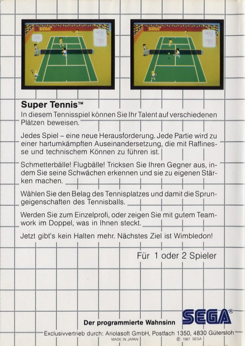 Super Tennis - Dos