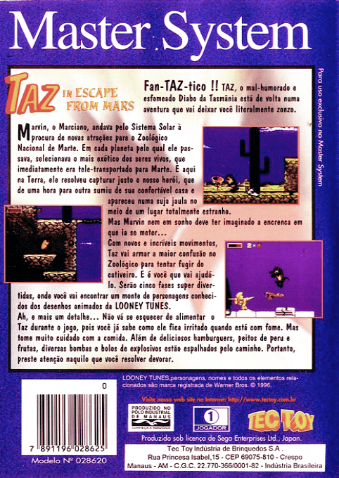 Taz In Escape From Mars - Dos