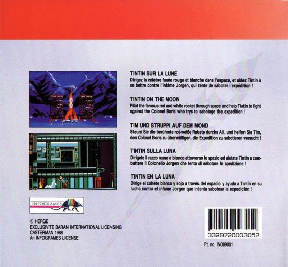 Tintin sur La Lune - Dos