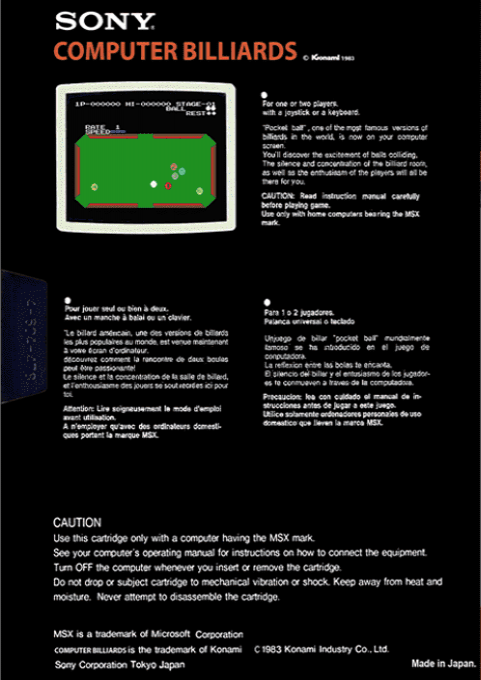 Computer Billiards - Dos