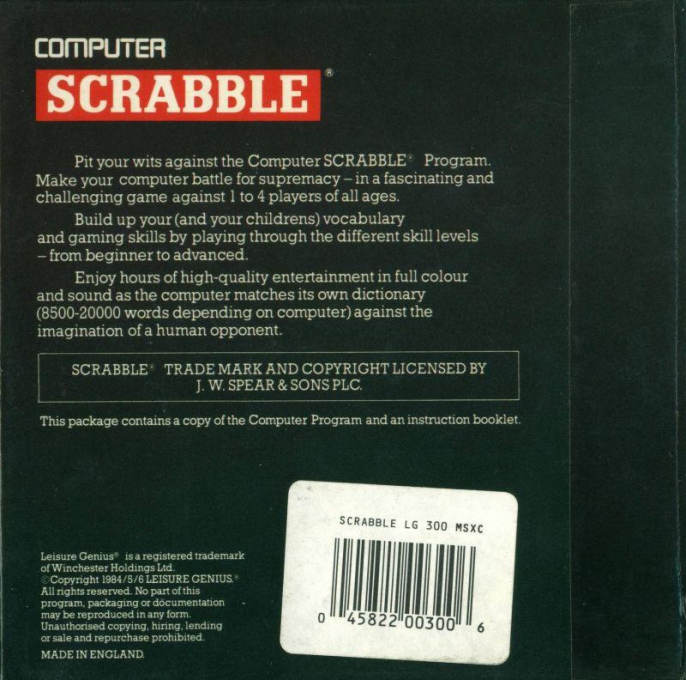 Computer Scrabble - Dos