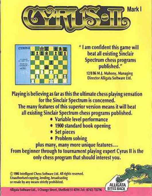 Cyrus 2 Chess - Dos