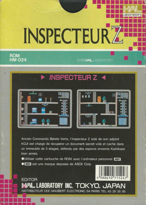 Inspecteur Z - Dos