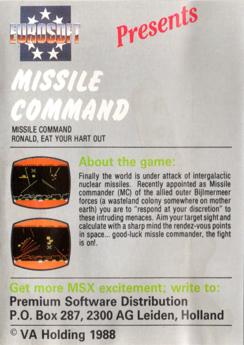 Missile Command - Dos