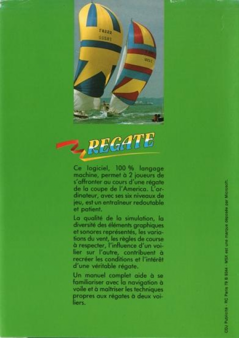 Régate : La Coupe De L'america - Dos