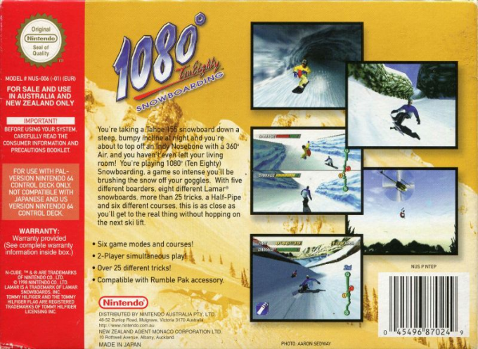1080 TenEighty Snowboarding - Dos