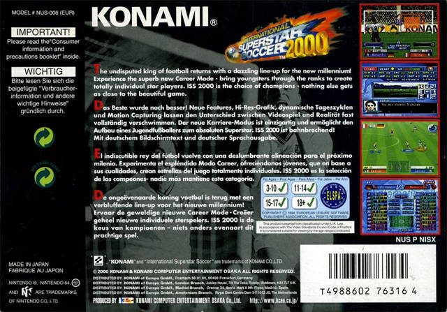 International Superstar Soccer 2000 dos