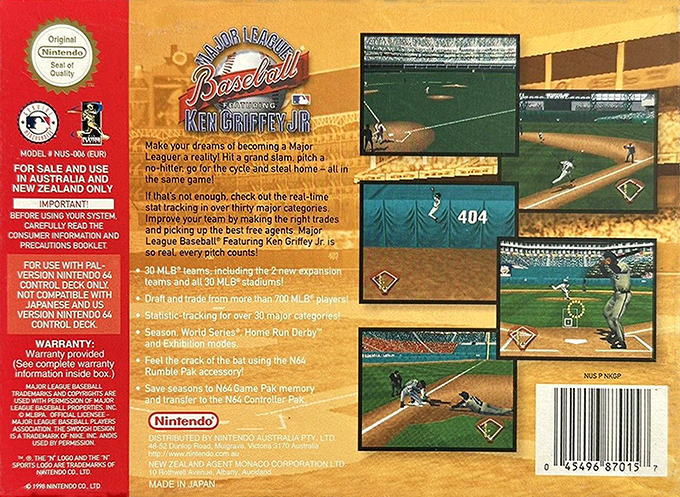 Major League Baseball Featuring Ken Griffey Jr. - Dos