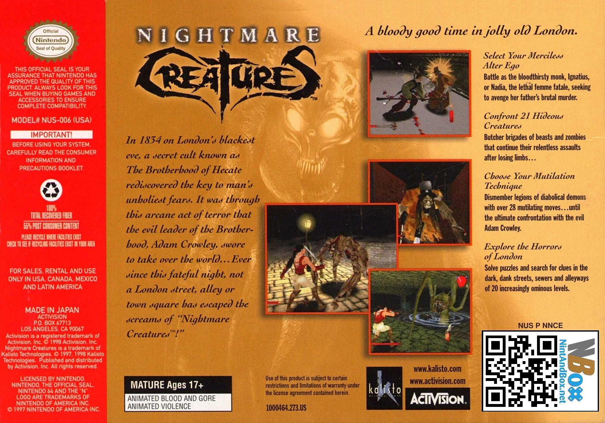 Nightmare Creatures - Dos