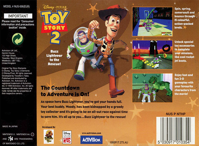 Toy Story 2 : Buzz l'Éclair à la Rescousse! - Dos