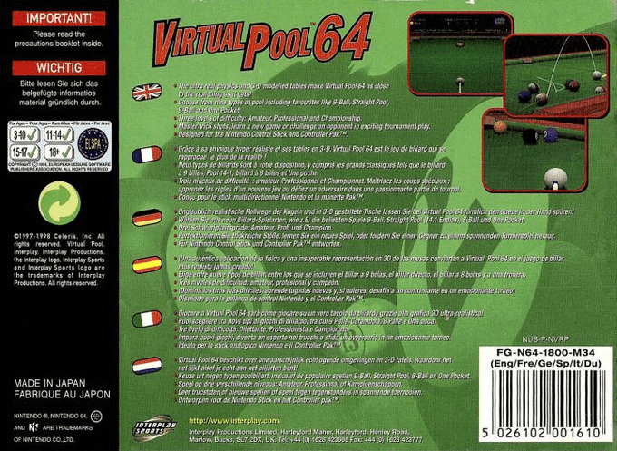 Virtual Pool 64 - Dos