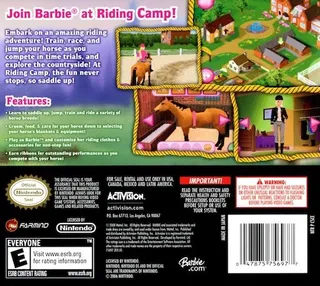 Barbie Cavalière : Stage d'Equitation dos