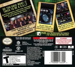 CSI: Crime Scene Investigation - Unsolved! dos