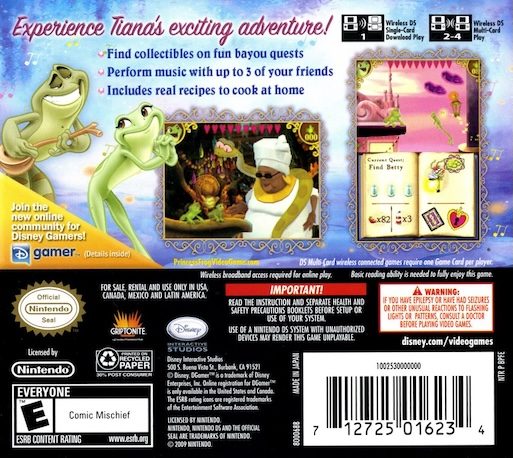 La Princesse et la Grenouille dos