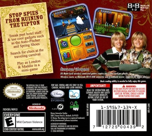 La Vie de Palace de Zack & Cody : Chasse aux Espions - Dos