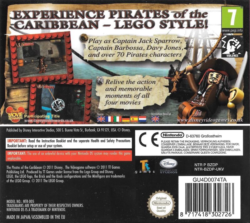 LEGO Pirates des Caraïbes : Le Jeu Vidéo dos