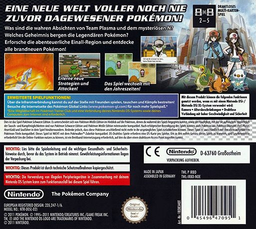 Pokémon - Version Noire dos