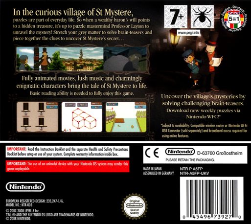 Professeur Layton et l'Étrange Village dos