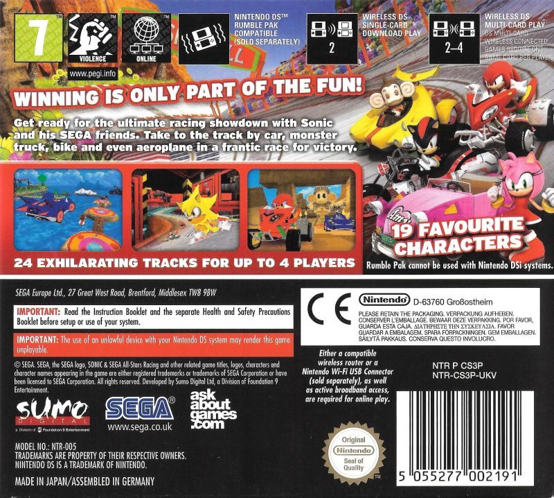 Sonic & Sega All-Stars Racing dos