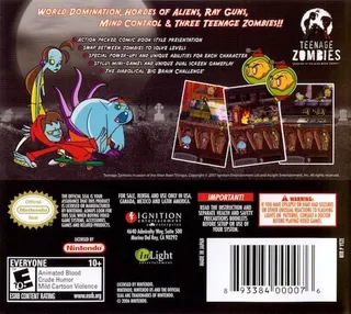 Teenage Zombies : L'Invasion des Cerveaux Extra-Terrestres ! dos