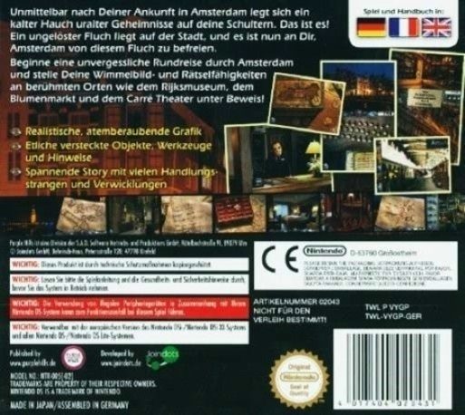 Youda Legend : La Malédiction du Diamant d'Amsterdam dos