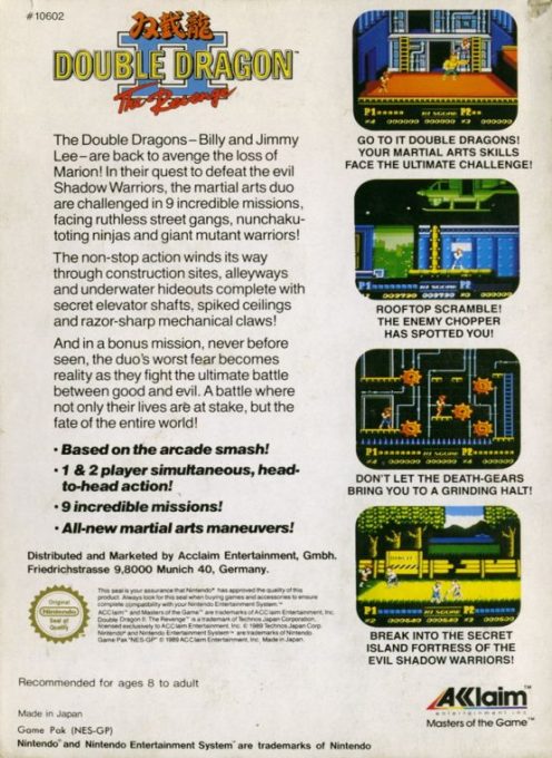 Double Dragon II : The Revenge dos