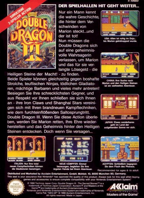Double Dragon III : The Sacred Stones dos