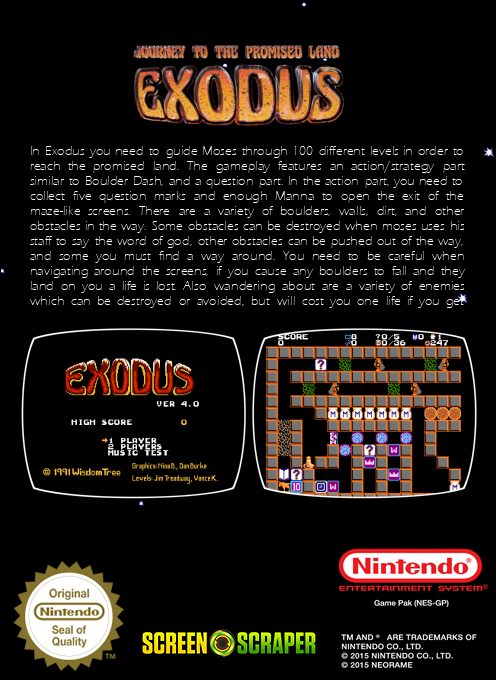 Exodus : Journey To The Promised Land dos