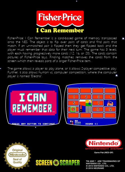 Fisher-Price : I Can Remember dos