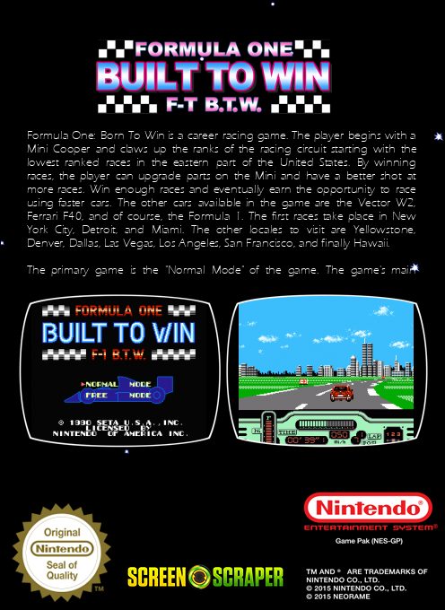 Formula One : Built to Win dos