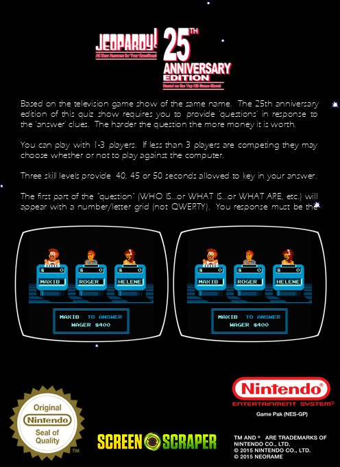 Jeopardy! 25th Anniversary Edition dos