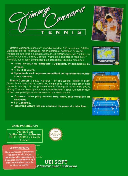 Jimmy Connors Tennis dos